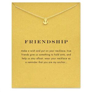Gold Friendship Anchor Necklace & Card